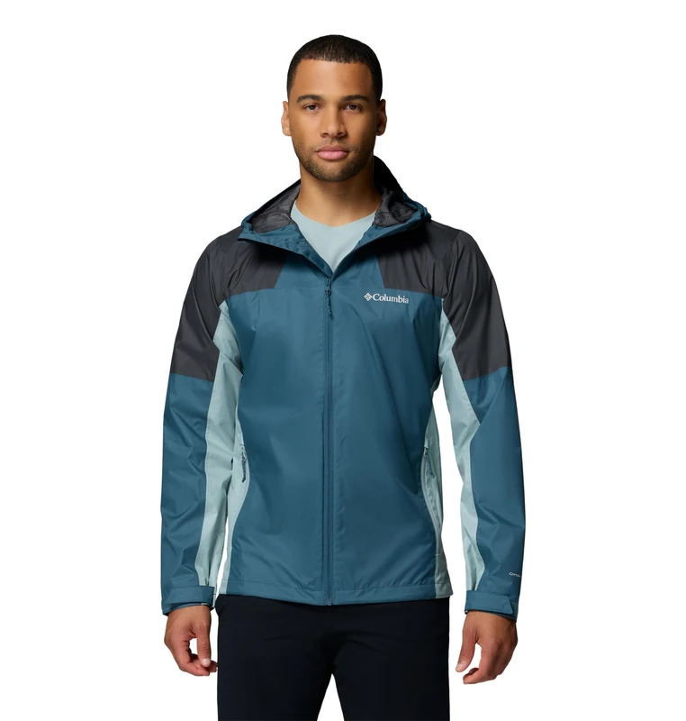 Columbia Men's Inner Limits 3 Jacket, Waterproof Rain Jacket, Everblue/Shark/Crushed Blue, Small