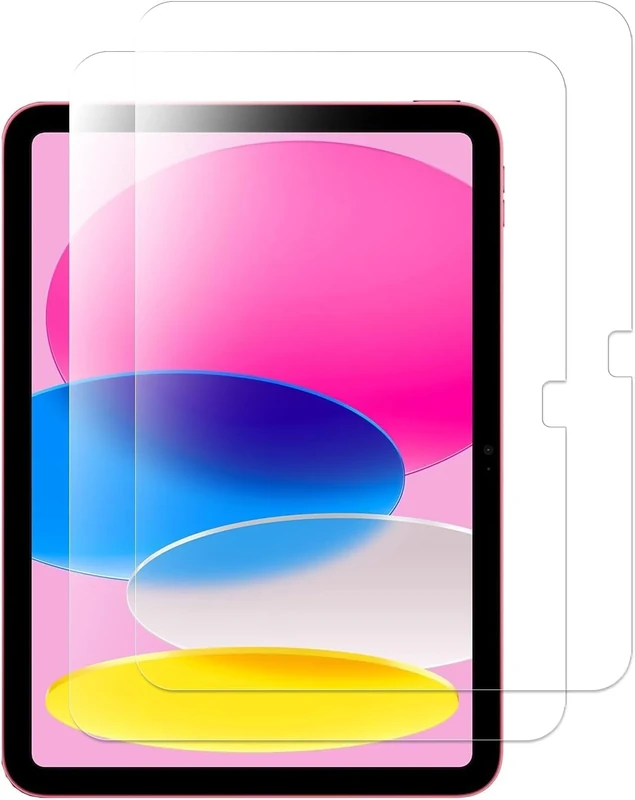 2 Pack Screen Protector for iPad 10.9 inches (10th Generation, Model 2022) High Definition Clear Shield (PET), Stylus Pens Compatible, Ultra Resistant, Case Friendly