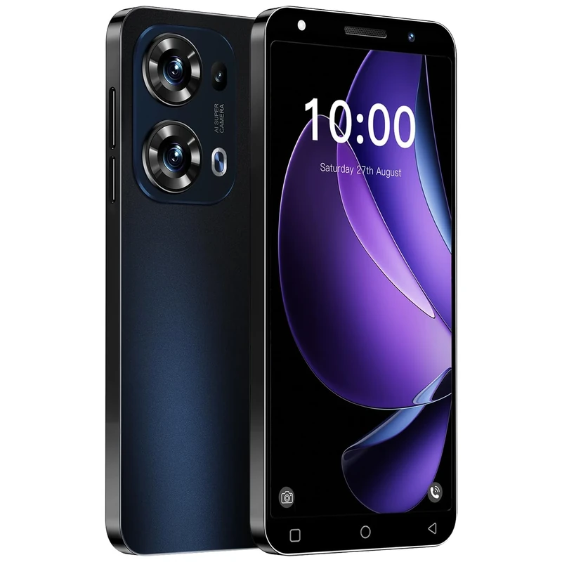 LatsYrs 4G Mobile Phone - 2GB and 16GB/Expandable storage 128GB, Android 10.0, 3500mAh big battery,Dual SIM Dual Camera,WIFI/GPS/Face ID Unlock (black)