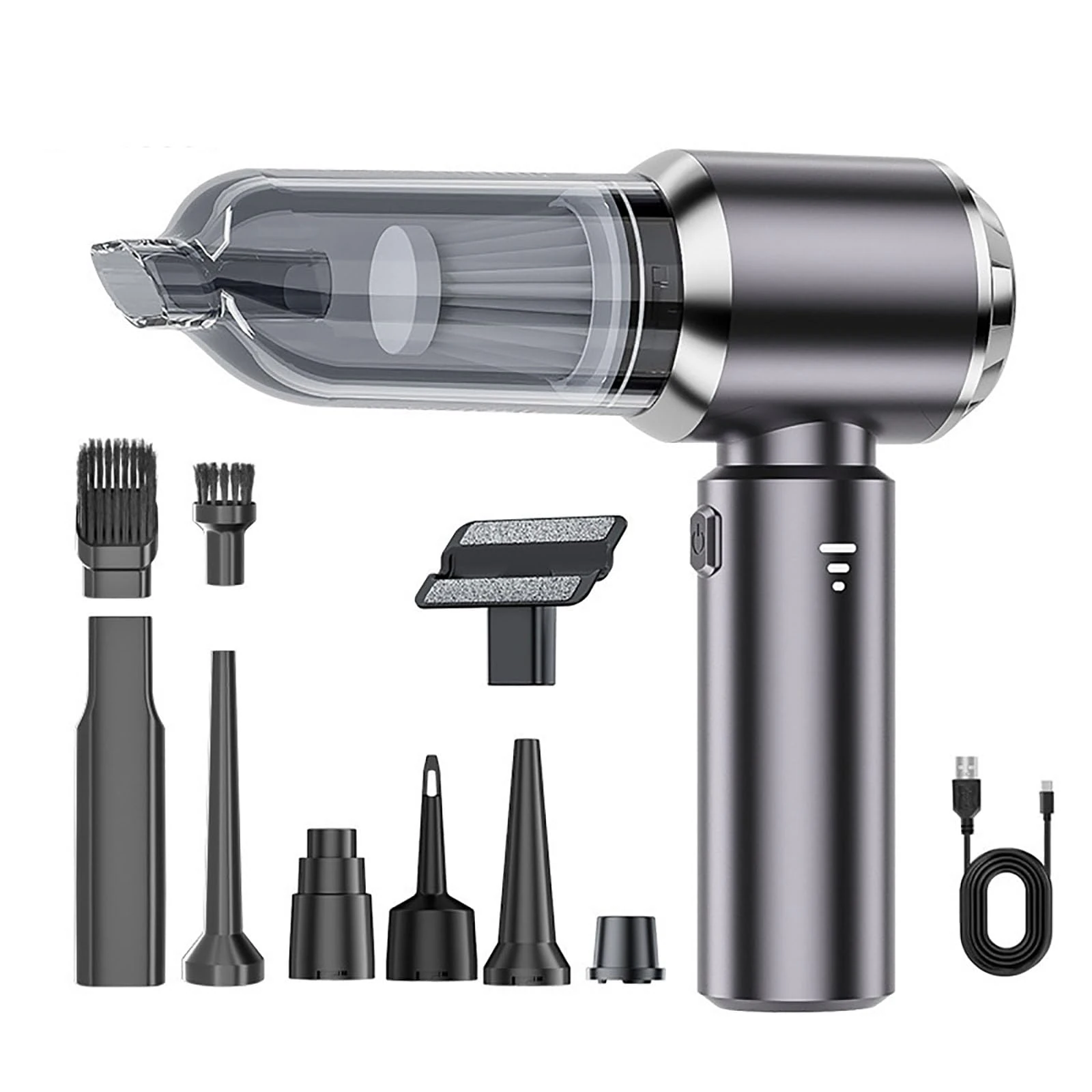 Flexup V-21 Blower & Vacuum, Three Speed Adjustment Functions, Portable & Rechargeable High Power Handheld Cordless Vacuum for Car, High Suction Power, Wireless, Brushless (Black)