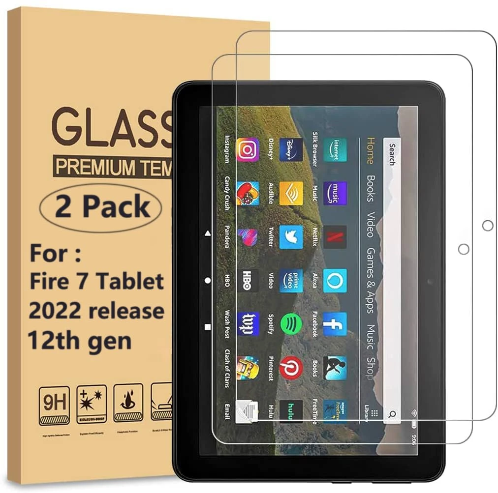 Ytuomzi Screen Protector for 7 Kids Tablet (2022 Version), Tempered Glass Screen Film Guard for 7" Tablet, 2 Pack (7 Kids)