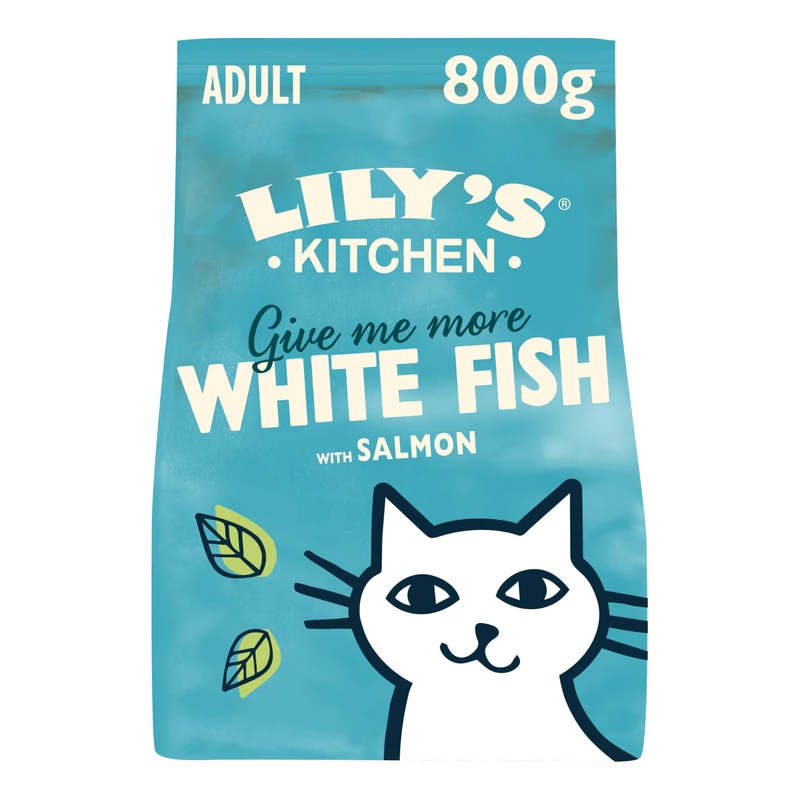 Lily's Kitchen Made with Natural Ingredients Adult Dry Cat Food White Fish with Salmon GrainFree Recipe 4 x 800g