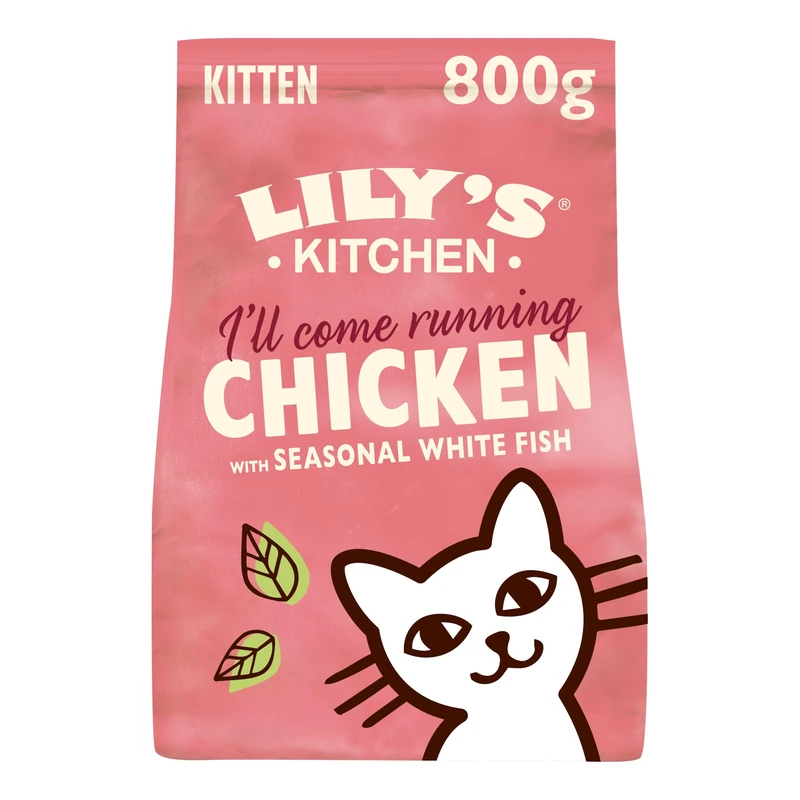 Lily's Kitchen Made with Natural Ingredients Kitten Dry Cat Food Chicken & White Fish 4 x 800g - Image 1