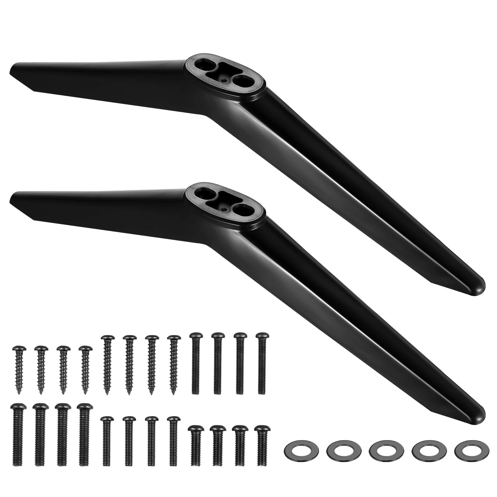 YiLUXmyyxgs 2 Pcs TV Stand Legs, Table Top TV Stand Base Replacement Bracket Feet for Most 28-65 inch LCD/LED/OLED Flat & Curved TVs, Black Television Stands Legs, with Screws and Washers