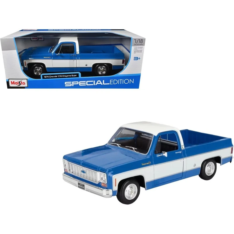 1974 Chevrolet C10 Cheyenne Super Maisto 1:18 Scale Die-Cast Pickup – Opening Hood, Doors & Tailgate – Detailed Engine, Chassis & Interior – Premium Collectible Model