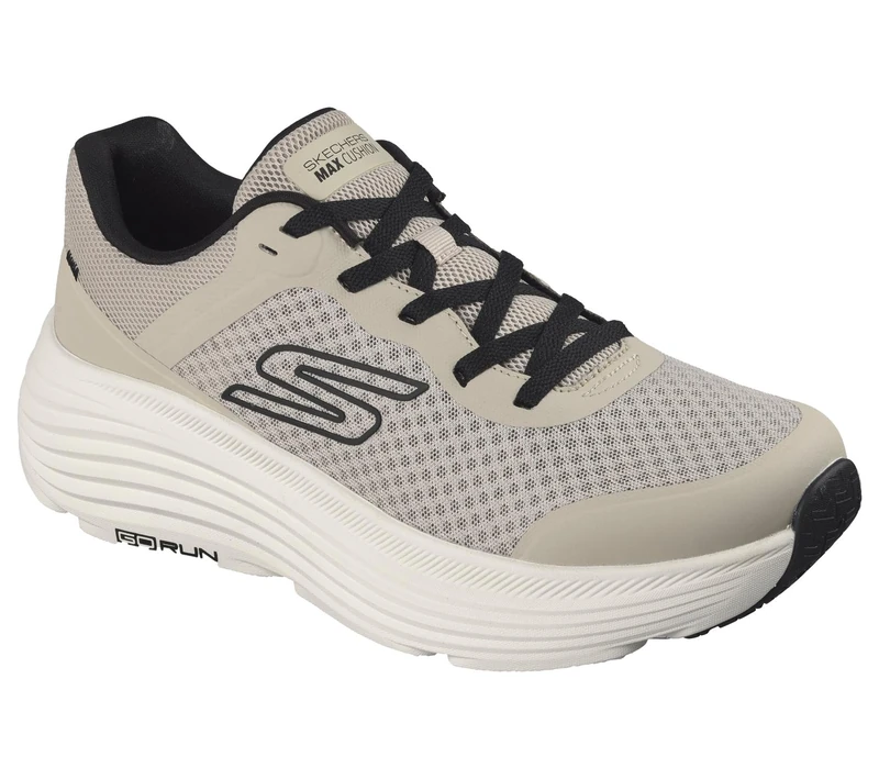 Skechers Men's Max Cushioning Endeavour Sneaker, Taupe and Black Synthetic/Textile, 7 UK