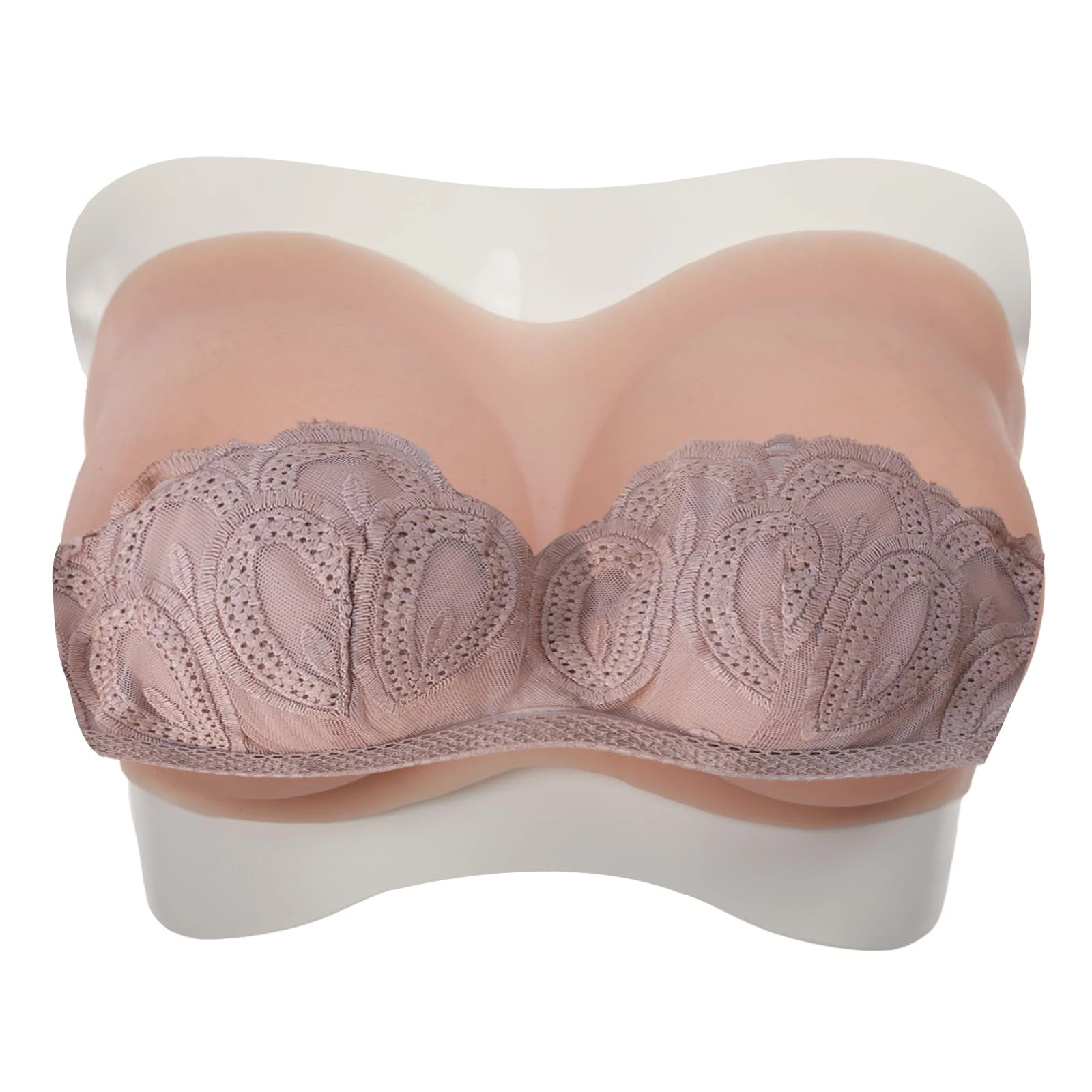 QIAOYIQIAO 8th Generation Silicone Breast Plates Strapless Breastplate Gel Fake False Breasts Boobs for Crossdresser Trans (C Cup-Silicone, Color 2)