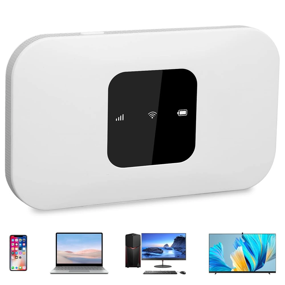 Portable WiFi Router for Travel, Portable WIFI Hotspot Internet Dongle Pay as You Go with SIM Card Slot, 4G LTE Mobile WIFI Hotspot for Home Office Travel