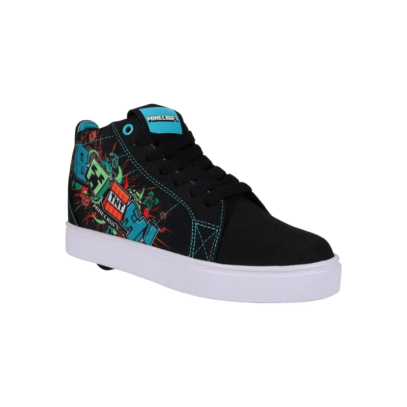 Heelys Men's Minecraft Racer 20 Mid Wheeled Heel Shoe, Black/Blue Bird/White, 9 UK