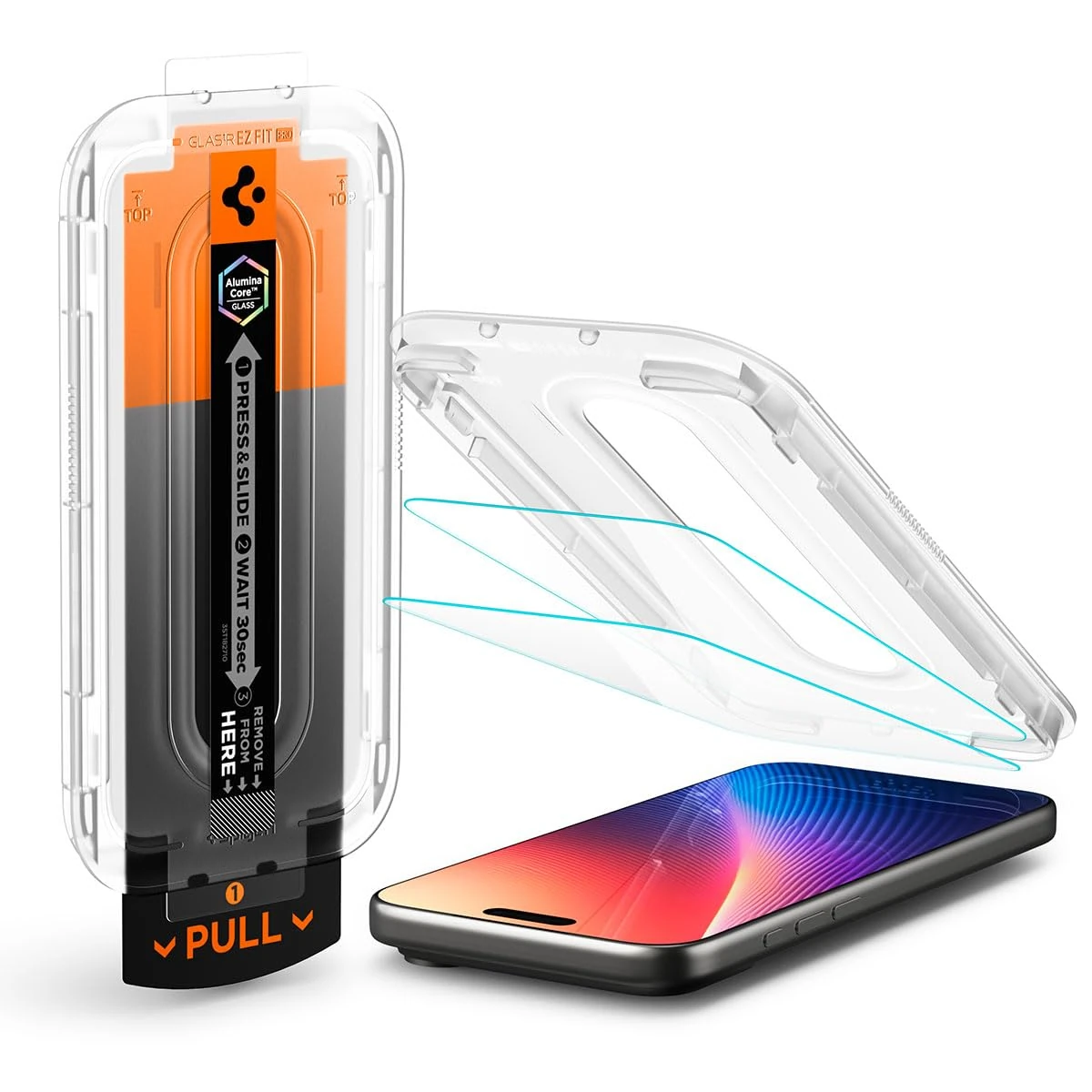 Spigen Glas.tR EZ Fit Pro Tempered Glass Screen Protector for iPhone 17 Pro / 17, iPhone 16 Pro - 2 Pack