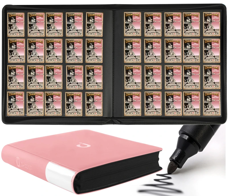 Premium 2000 Pocket Card Binder - 20 Pocket Trading Card Binder with Sleeves Suitable for 2000 Cards, Ringless Card Album for TCG - Model A, Light Pink