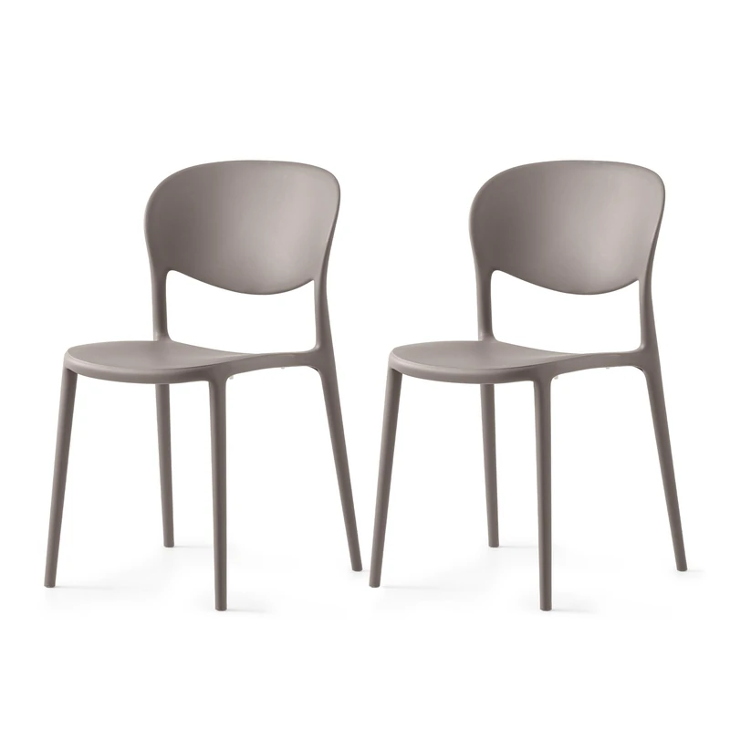 Connubia, 2 ABBY chairs, 100% recycled polypropylene MATT TAUPE - Image 1