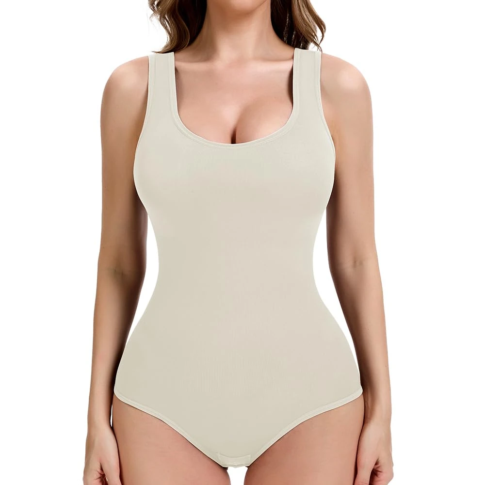Ellareese Women's Shaping Bodysuit Skin-Friendly Body suits Sexy Bodyshaper Tummy Control Underwear Thong Shapewear