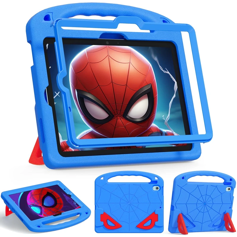 LKOOZO Kids Case for iPad Air 11-Inch (M3/M2, 2025/2024), iPad Air 5th Generation (2022) / 4th Generation (2020) 10.9 Inch - Shockproof Cover with Built-in Screen Protector and Stand (Blue)