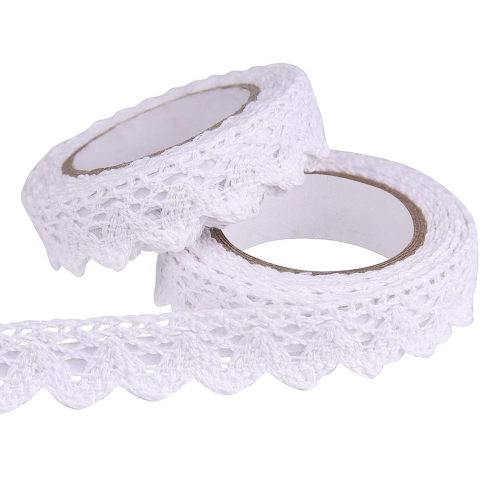 Vintage Lace Ribbon, Lace Trimming for Sewing, Self Adhesive Decorative Ribbon, for Scrapbooking Gift Package DIY(White)