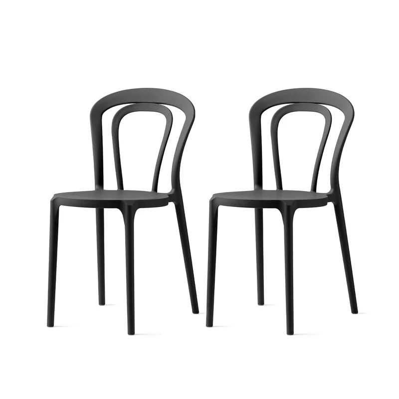 Connubia, 2 chairs CAFFÈ polypropylene MATT BLACK