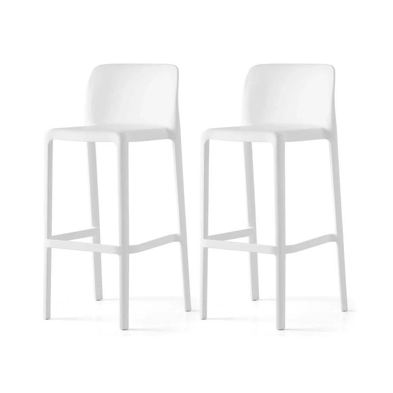 Connubia, 2 BAYO stools100% recycled polypropylene MATT OPTIC WHITE