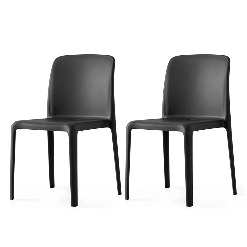 Connubia, 2 BAYO chairs 100% recycled polypropylene MATT BLACK