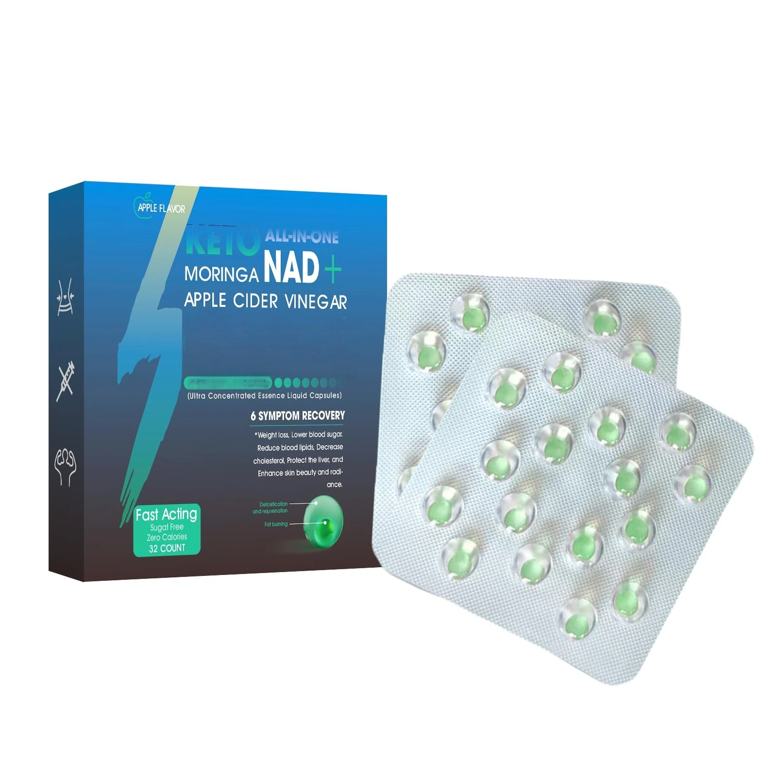 Ultra Concentrated Essence Liquid Pearls, Liquids Beads, Natural Ingredients, Firming Skin, Suitable for All Body Types(32Pcs/Box)