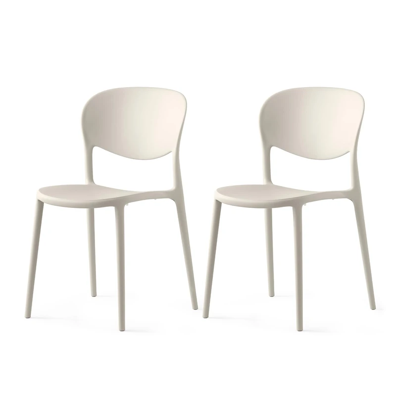 Connubia, 2 ABBY chairs, 100% recycled polypropylene MATT HEMP