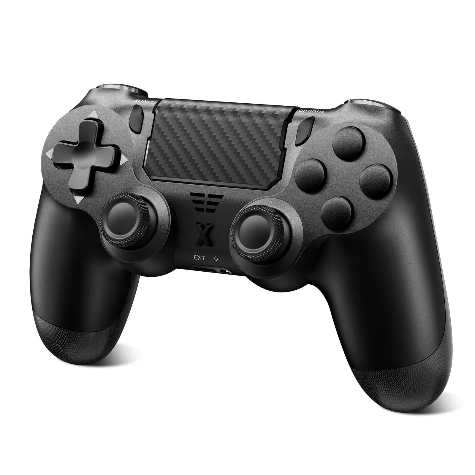 Glitfix Wireless Controller for PS-4, Upgraded Controller Wireless for PS-4/Slim/PC, Bluetooth Gamepad Joystick with Dual Vibration/Touch Panel/ 3.5mm Audio Jack/Six-Axis/Ergonomic(Black)