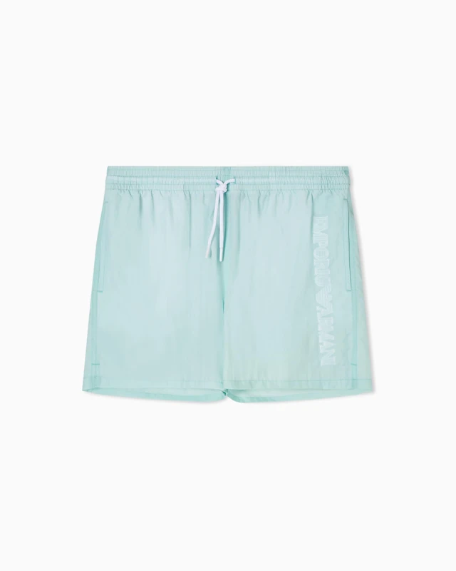Emporio Armani Men's Embroidery Logo Boxer Light Blue XXL