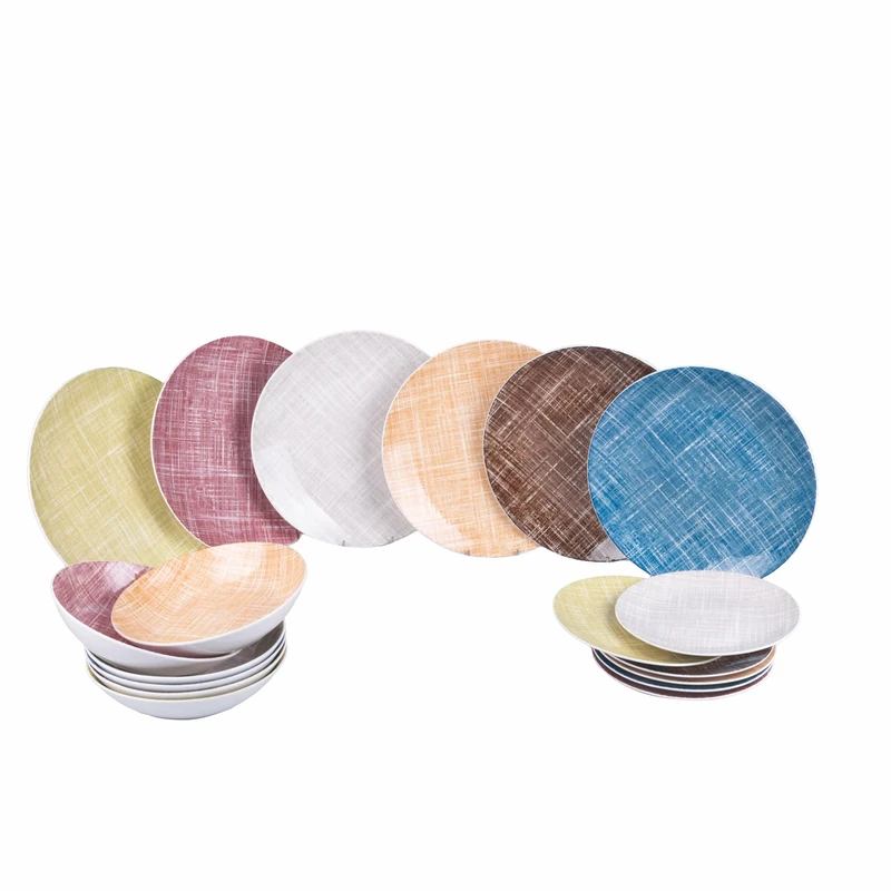 18-Piece Porcelain Dinner Set, 6 Different Places, Texture