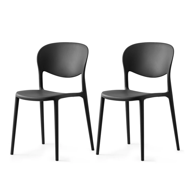 Connubia, 2 ABBY chairs,100% recycled polypropilen, MATT BLACK