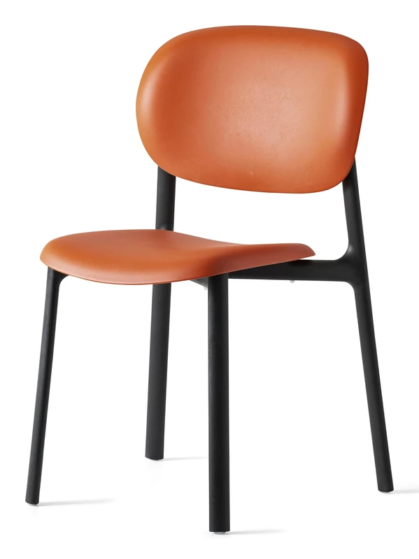 Connubia, ZERO chair, 100% recycled polypropylene, frame MATT BLACK, seat/back MATT SAFFRON YELLOW