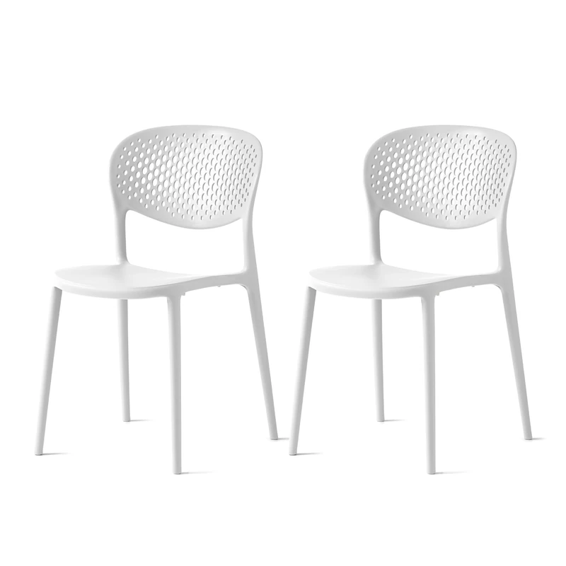 Connubia, 2 ABBY chairs perforated backrest, 100% recycled polypropylene MATT OPTIC WHITE - Image 1