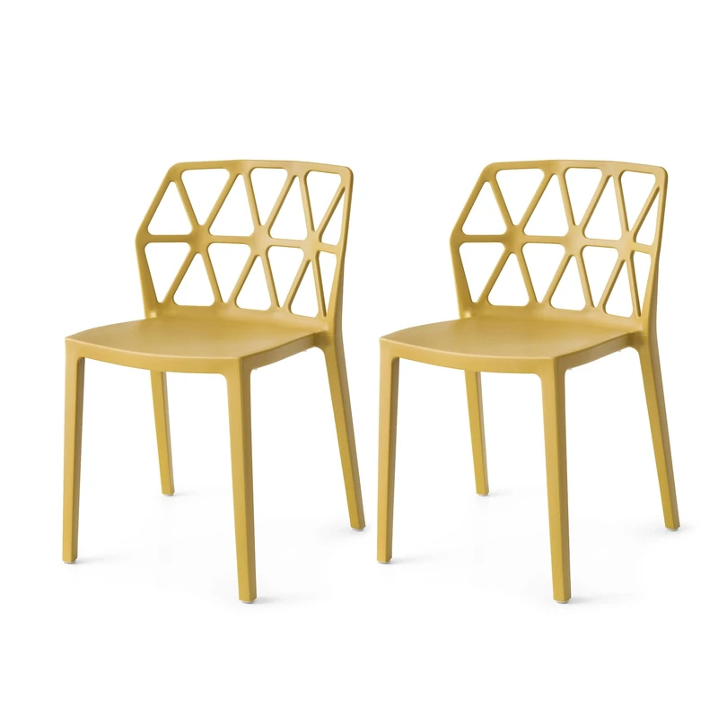 Connubia, 2 chairs ALCHEMIA polypropylene MATT MUSTARD