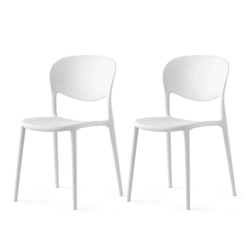 Connubia, 2 ABBY chairs, 100% recycled polypropylene MATT OPTIC WHITE