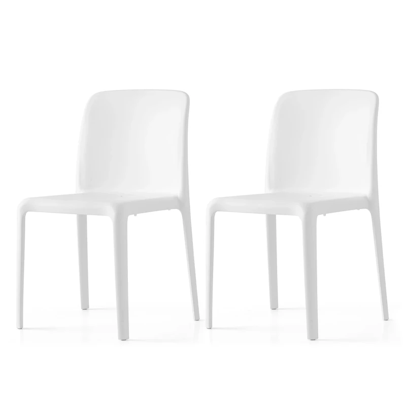 Connubia, 2 BAYO chairs 100% recycled polypropylene MATT OPTIC WHITE