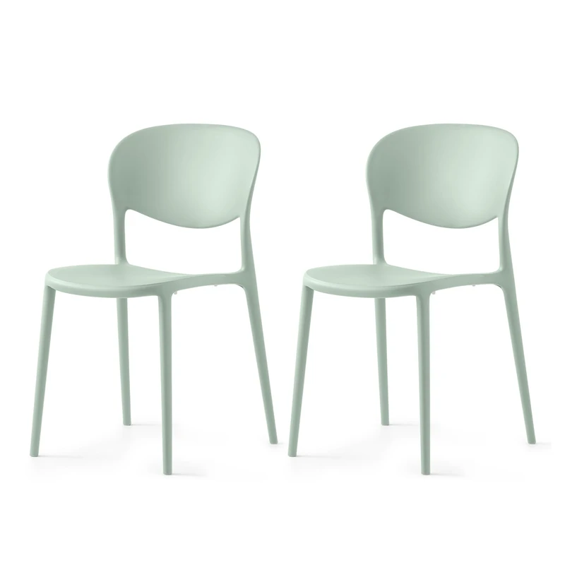 Connubia, 2 ABBY chairs, 100% recycled polypropylene MATT THYME GREEN