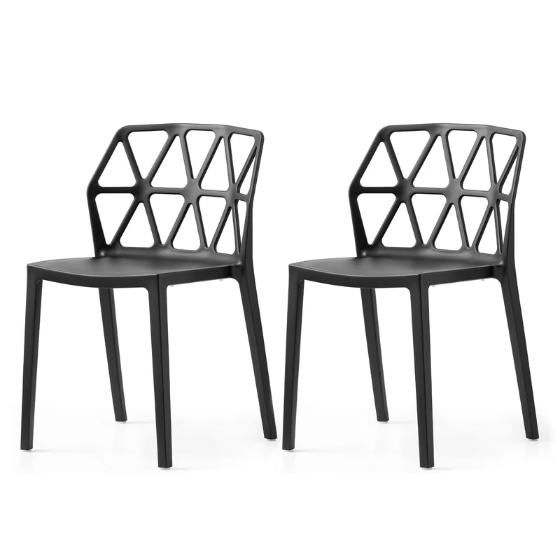 Connubia, 2 chairs ALCHEMIA polypropylene MATT BLACK