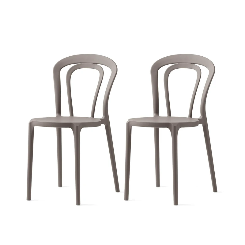 Connubia, 2 chairs CAFFÈ polypropylene MATT TAUPE