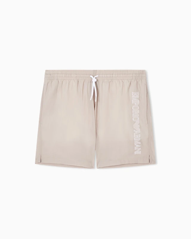 Emporio Armani Men's Embroidery Logo Boxer Beige S