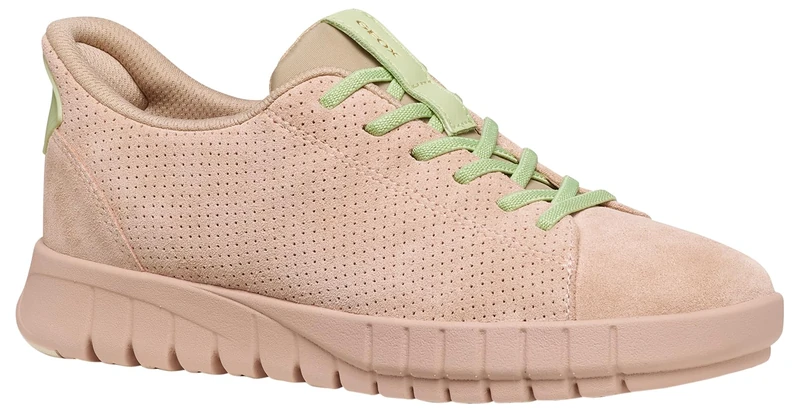 Geox Women D Flextride Plus C Sneaker, Rose Lt Green, 4 UK