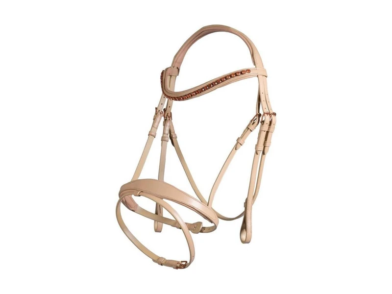 HKM Rosegold Elegant Style Bridle, Nature, Pony - Image 1