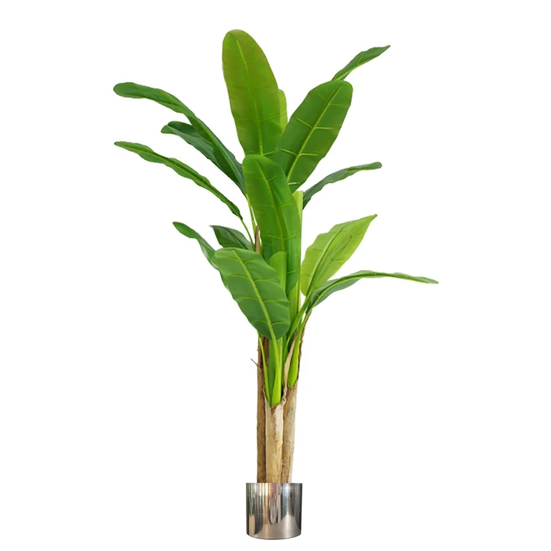 Leaf Design UK Artificial Tropical Plants and Trees with Metal Planters, Green, 180cm