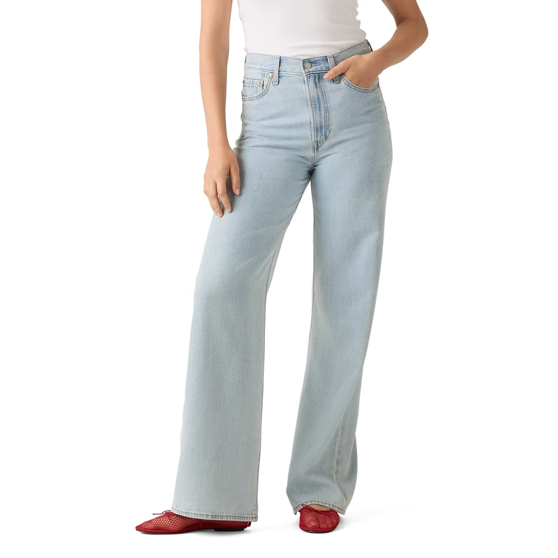 Levi's Ribcage Wide Leg H223 Jeans, of Course Stone, 27W x 30L Women's