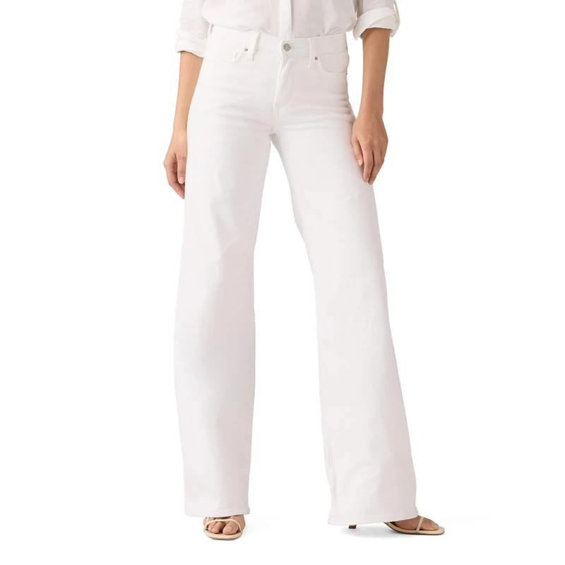 Levi's 318 Shaping Wide Leg Trousers - Soft Clean White 30/30