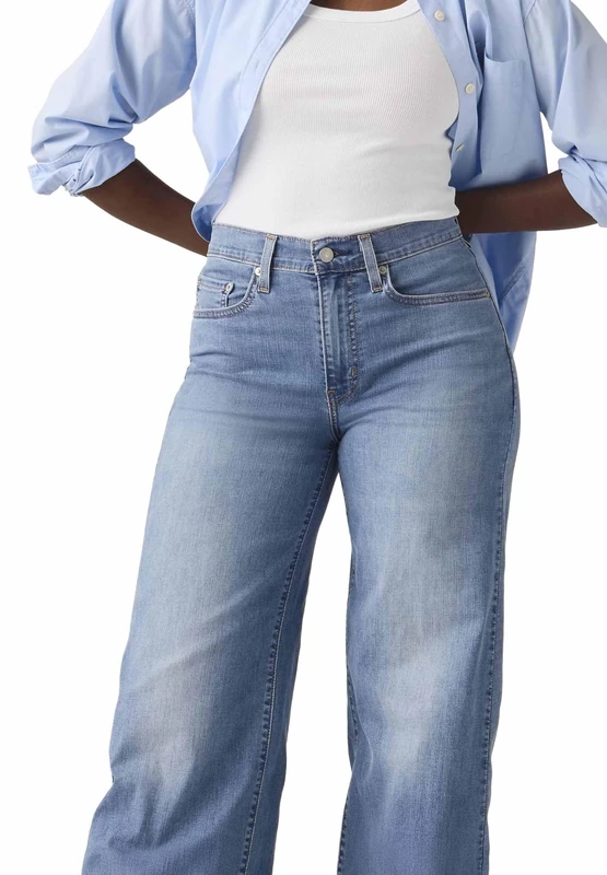 Levi's Damen 728 Hr Wide Leg Jeans, Cool Surf, 32W x 32L