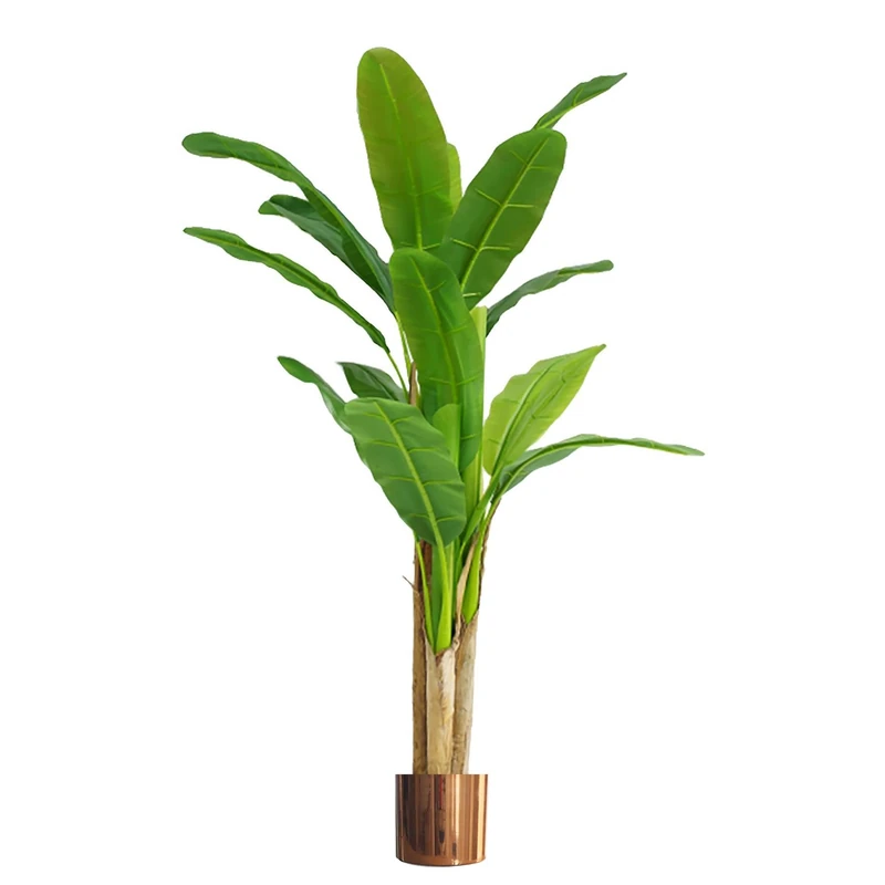 Leaf Design UK Artificial Tropical Plants and Trees with Metal Planters, Green, 180cm