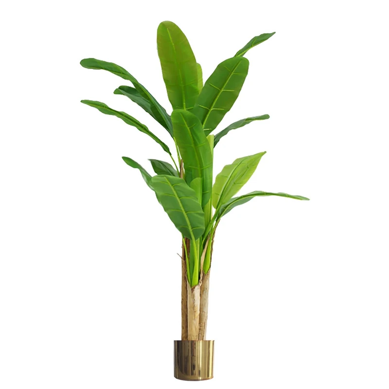 Leaf Design UK Artificial Tropical Plants and Trees with Metal Planters, Green, 180cm