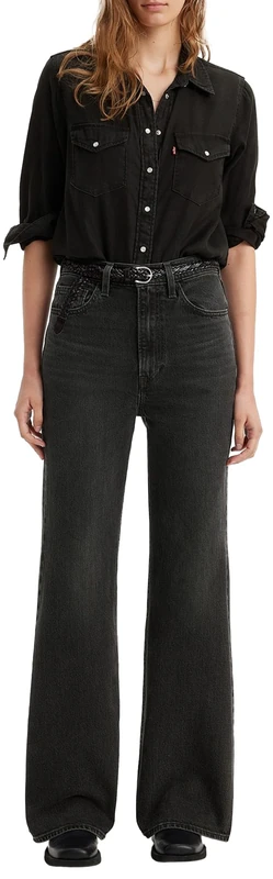 Levi's Ribcage Bells Jeans, On The Town No Crack, 23W x 30L Women's