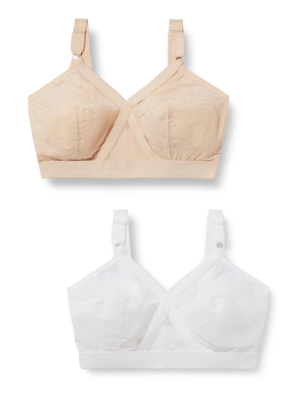 Playtex Pack Cross Your Heart Non-Wire Classic Bras Woman x2 White/Beige