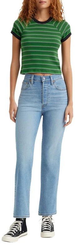 Levi's Women's Ribcage Straight Ankle Pants, Ribcage Straight Ankle Center Lane, 26W / 27L