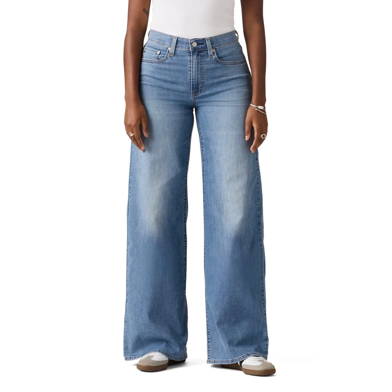 Levi's Damen 728 Hr Wide Leg Jeans, Cool Surf, 26W / 30L
