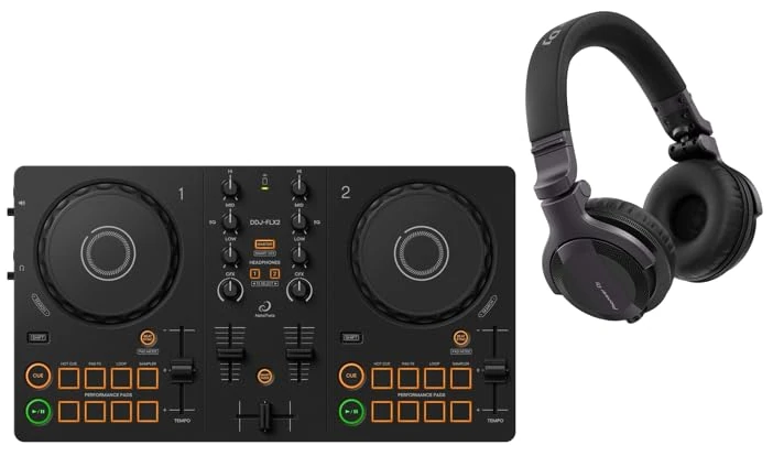 Pioneer DJ AlphaTheta DDJ-FLX2 and Headphone Pack